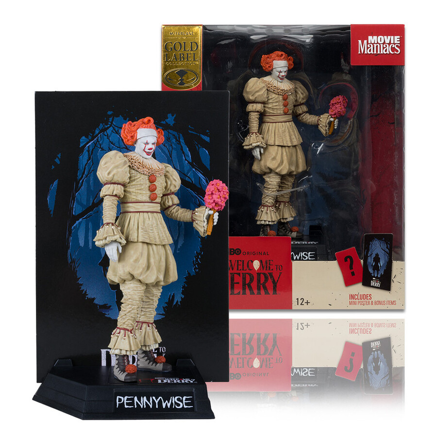 pennywisepennywise flashback bienvenue à derry - lot de 2 figurines articulées de 15 cm 6 pouces - Étiquette dorée