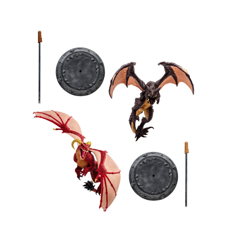 pack de 2 drake des hautes terres rouges et proto-drake noir world of warcraft